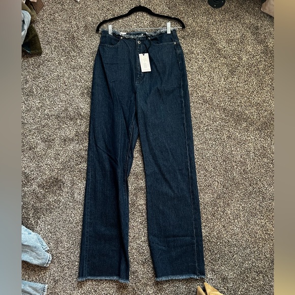 WeWoreWhat Frayed Waistband Indigo Denim Straight Jean BNWT! - Picture 2 of 6